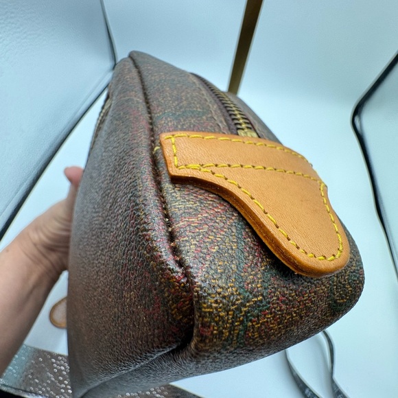 ETRO Milano Paisley Elegant Brown Leather Toiletry / Make Up Bag - Picture 12 of 15